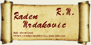 Raden Mrdaković vizit kartica